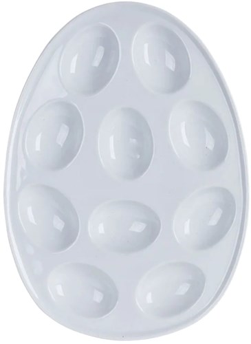Svenska Living Eierschale Porzellan Weiß für 10 Eier 26x19x2cm