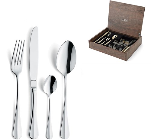 Amefa bestekset 24dlg baguette luxe houten kist