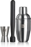 Vacu Vin coffret cocktail argenté 3 pièces ustensiles bar cadeau-2