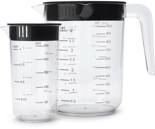Brabantia Messbecher Set Küchenhelfer 2-teilig dunkelgrau Kunststoff