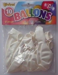 Globos 10 weiße Luftballons in einer Tüte