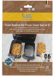 NoStik Schutzfolie Doppel-Airfryer Set von 4 - wiederverwendbare Folie für Airfryer