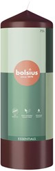 Bolsius bougie pilier rouge bordeaux 20cm cire vegan 75h de combustion