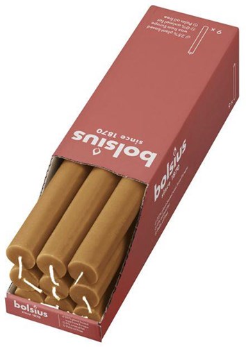 Bolsius bougie rustique à tige marron 27 cm - bougie longue durée