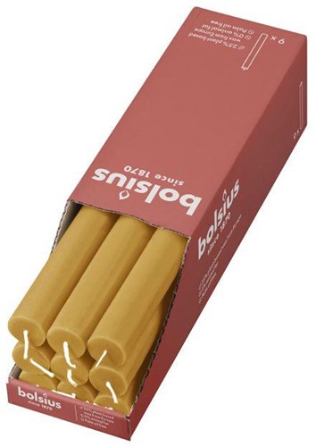 Bolsius bougie de table rustique jaune miel 27 cm - set de bougies durables