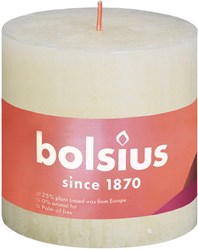 Bolsius bougie pilier rustique ivoire 10 cm cire végane décoration