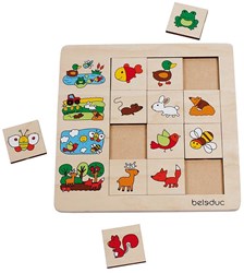 Beleduc puzzle en bois tri animaux et environnements 12 pièces