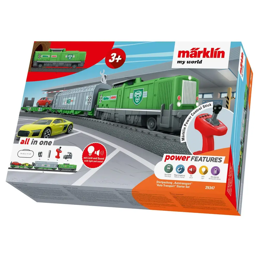 Märklin coffret train H0 transport de voitures - set de départ enfants avec rails