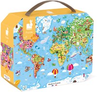 Janod puzzle carte du monde - Géant 300 pièces jouet éducatif