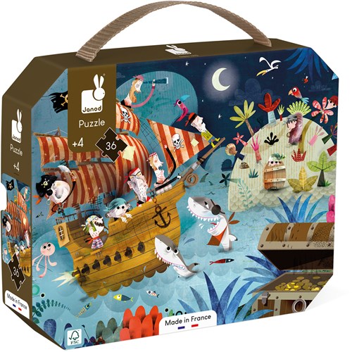 Janod Valise Puzzle Pirates - 36 pièces