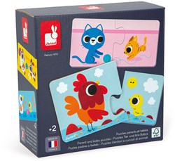 Janod Puzzlespiel – Eltern und Tierbabys