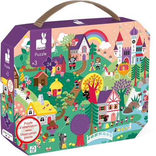 Janod puzzle - puzzle de recherche contes de fées - puzzle carton 24 pièces