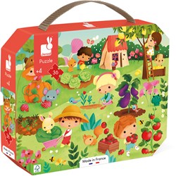 Janod puzzle Jardin - puzzle enfant en valise - 36 pièces carton