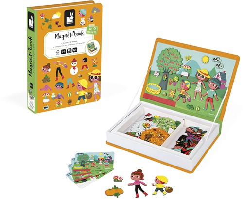 Janod livre magnétique jouet 4 saisons - jeu éducatif magnétique-2