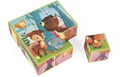Janod Puzzle à blocs Kubkid Animaux de la forêt - 9 blocs