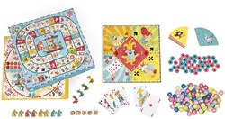 Janod Boîte de jeux Carrousel - Coffret de jeux pour enfants et famille