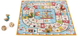 Janod J02743 Karussell-Gänsespiel, Familienspiel, Holzfiguren, für Kinder ab 4 Jahren