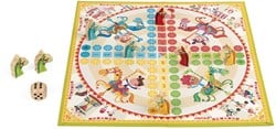 Janod J02744 Karussell-Ludo-Spiel, traditionelles Brettspiel, Holzfiguren, für Kinder ab 4 Jahren