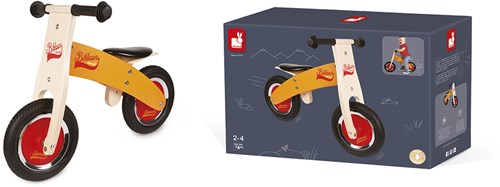 Janod draisienne - bois Bikloon orange - selle réglable et pneus gonflables-2
