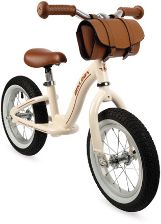 Janod J03294 Metall-Laufrad, Vintage-Retro-Aussehen, Gleichgewicht und Unabhängigkeit lernen, verstellbarer Sattel, aufblasbare Reifen, mit Tasche, Beigefarben, für Kinder ab 3 Jahren