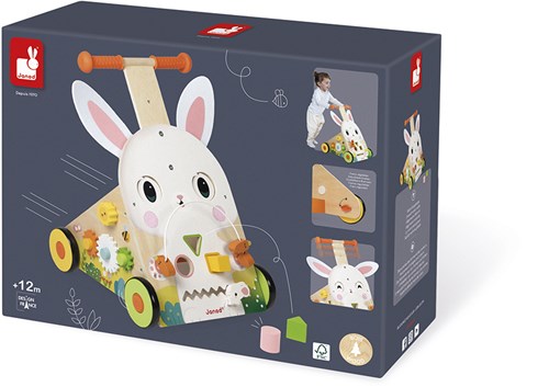 Janod Holz Lauflernwagen Hase - Bauernhof Spielzeug für Kleinkinder-2