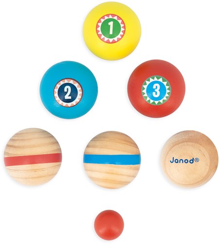 Janod Holz-Petanque-Spiel Applepop - buntes Outdoor-Spiel für Kinder-2