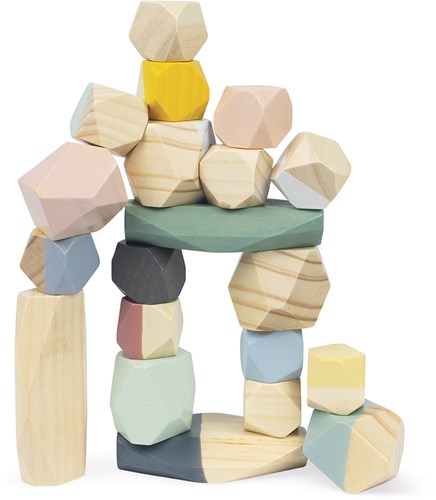 Janod Sweet Cocoon pierres empilables - blocs de construction en bois pour enfants-3