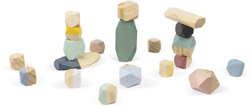 Janod Sweet Cocoon pierres empilables - blocs de construction en bois pour enfants