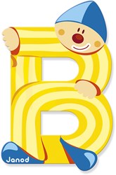Janod Holzbuchstabe B Clown - magnetisches Spielzeug Dekoration