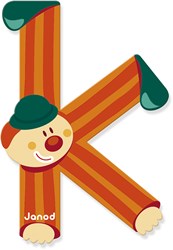 Janod Holzbuchstabe K - Clown Magnetspielzeug für Kinder