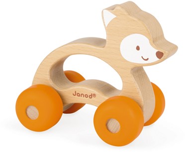 Janod J04614 Baby Pop Greifling-Auto, Fuchs Orange