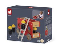 Janod Bolid - Camion de pompiers en bois avec échelle et pompiers-3