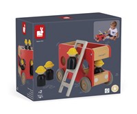 Janod Bolid - Camion de pompiers en bois avec échelle et pompiers-2