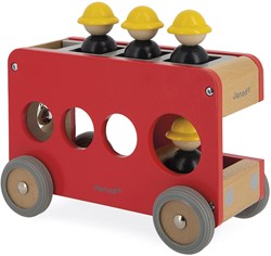 Janod Bolid - Camion de pompiers en bois avec échelle et pompiers