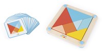 Janod tangram jouet éducatif en bois - puzzle coloré pour enfants-3