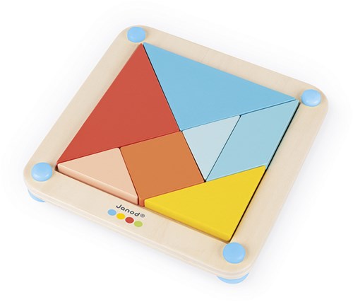 Janod tangram jouet éducatif en bois - puzzle coloré pour enfants