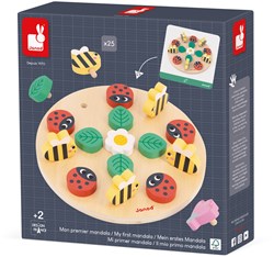 Janod - Jouet Mandala Jardin - Coffret Créatif de Dessin pour Enfants