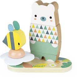 Janod jouet empilable Pure ours - figurine en bois à empiler