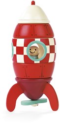 Janod jouet magnétique - fusée en bois à construire pour enfants