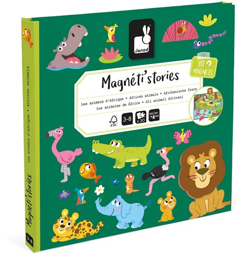Janod coffret magnétique animaux d'Afrique - Magneti Stories jouet éducatif