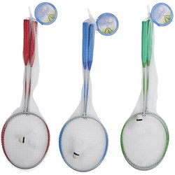 Set de badminton jouet sportif - 2 raquettes et volant multicolore