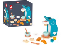 Janod Holz Kaffeemaschine Frühstücksset - Spielküche Zubehör