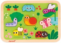 Janod Holzpuzzle - Gartentiere - Lernspielzeug ab 18 Monaten-2