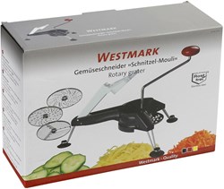 Westmark Gemüseschneider Küchenhelfer mit 3 Schneidscheiben BPA-frei