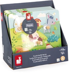 Janod puzzle en bois ferme - puzzle tactile et éducatif pour enfants