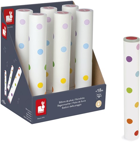 Janod Confetti - Bâton de pluie instrument de musique pour enfants - jouet en bois coloré-2