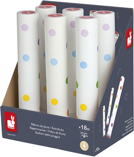 Janod Confetti - Bâton de pluie instrument de musique pour enfants - jouet en bois coloré-3