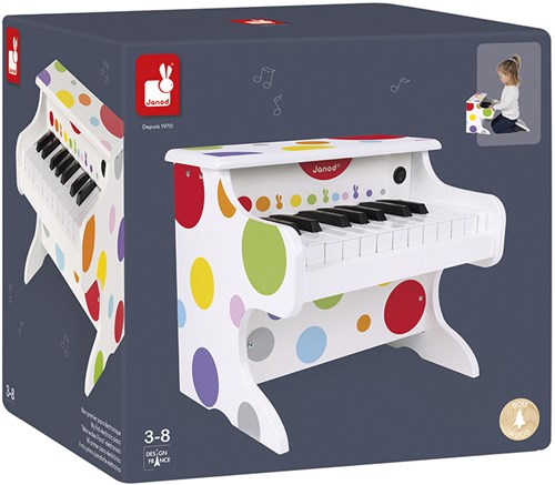 Janod Confetti - Clavier électronique en bois pour enfants - 18 touches - Jouet musical-2