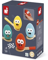 Janod jeu d'anniversaire jeu d'adresse course aux œufs jouet en bois