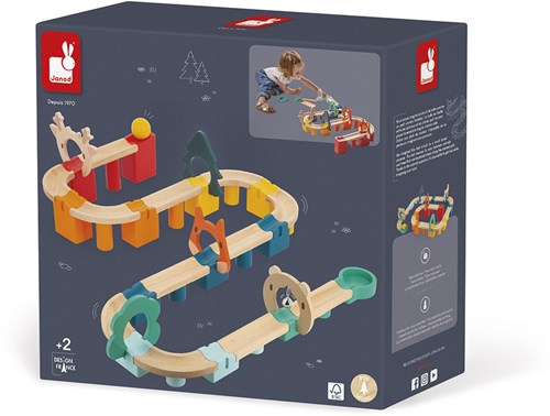Janod circuit à billes en bois - jouet éducatif - 44 pièces FSC-3